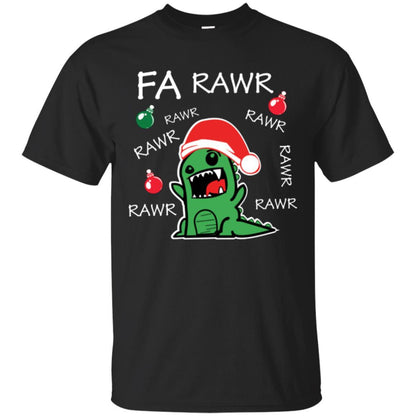 Christmas T-shirt Dinosaur Fa Rawr Black