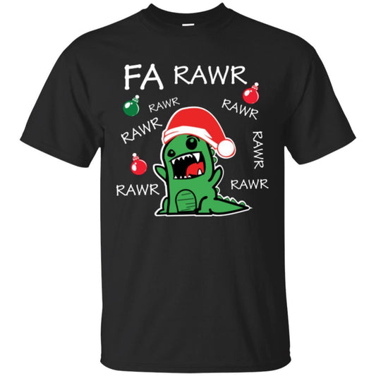 Christmas T-shirt Dinosaur Fa Rawr Black
