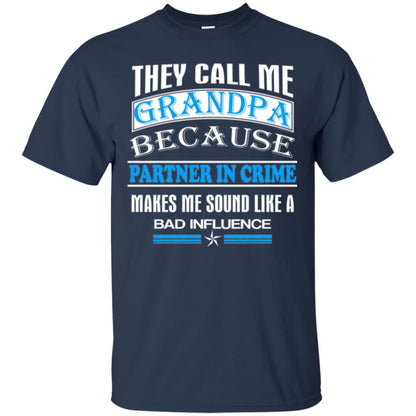 They Call Me Grandpa Because Partner In Crime Papa T-shirt Navy