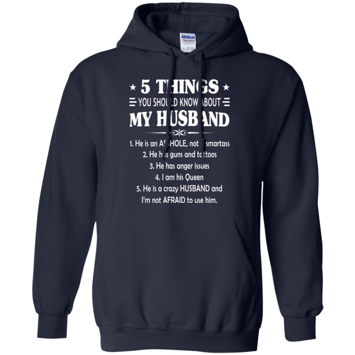 Wife T-shirt 5 Things You Should Know About My Husband Navy