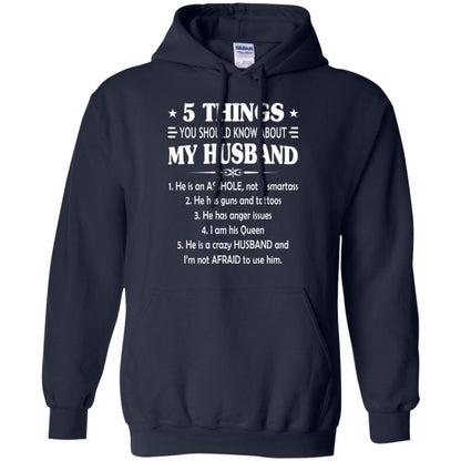 Wife T-shirt 5 Things You Should Know About My Husband Navy