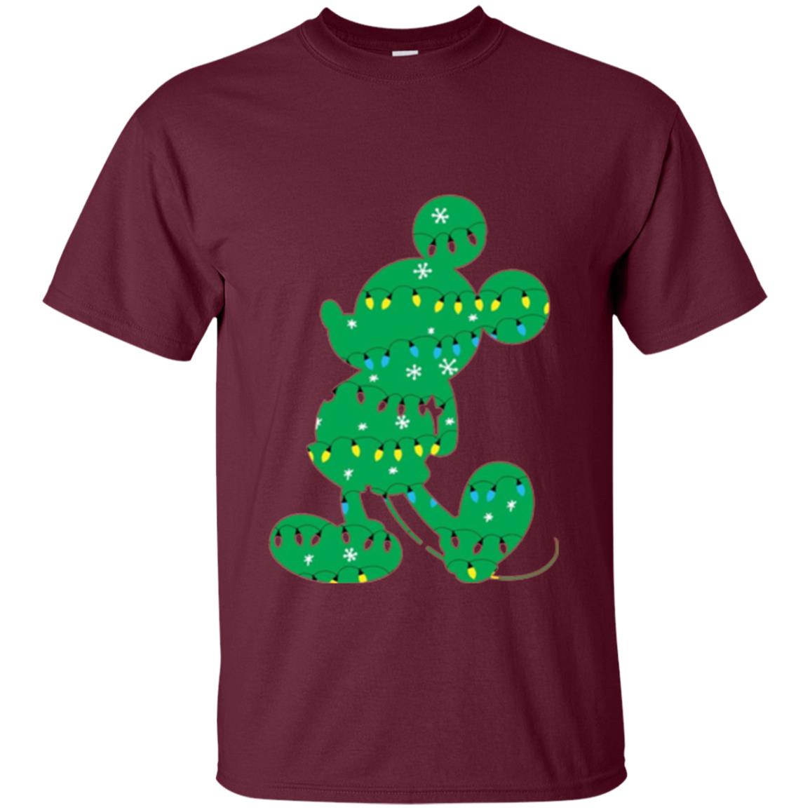 Disney Mickey Mouse Christmas Lights T-shirt Maroon