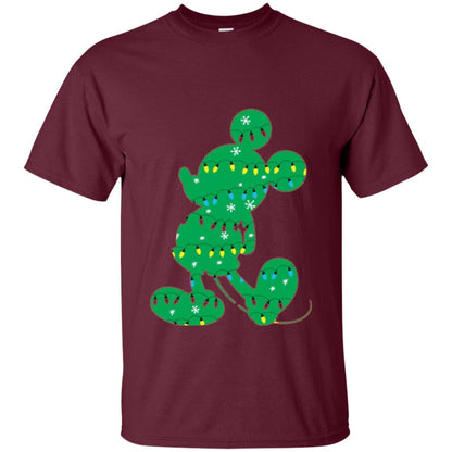 Disney Mickey Mouse Christmas Lights T-shirt Maroon