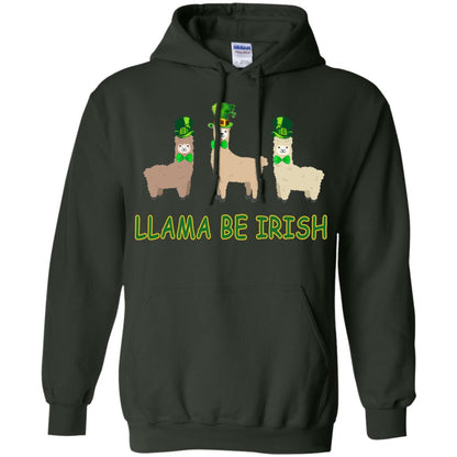 Llama Be Irish Ireland Gift Shirt Forest Green