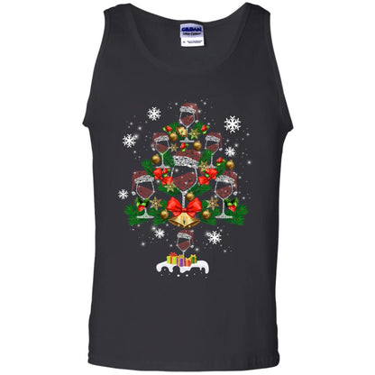 Wine X-mas Tree Drinking Lovers Idea Shirt Black