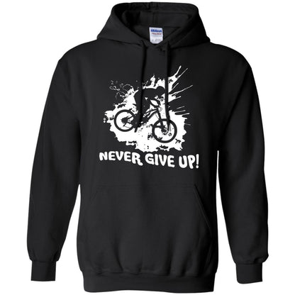 Biker T-shirt Never Give Up Black