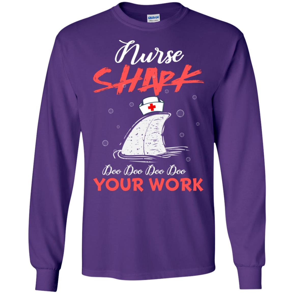 Nurse Shark Doo Doo Doo Your Work Nursing Shark Gift Tshirt For Womens Or Mens Purple