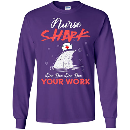 Nurse Shark Doo Doo Doo Your Work Nursing Shark Gift Tshirt For Womens Or Mens Purple