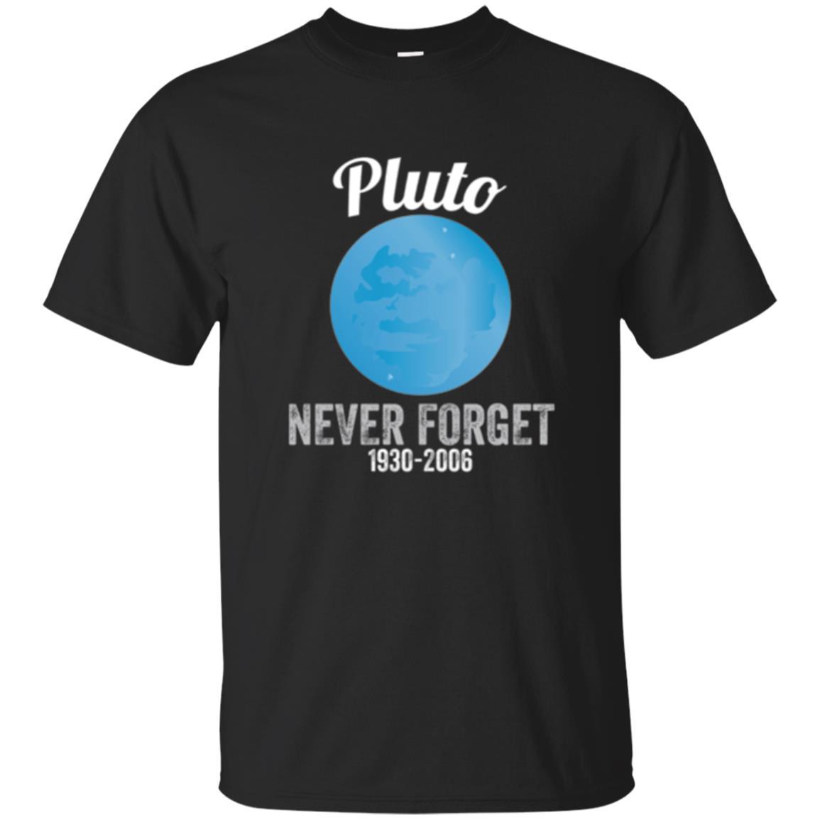 Science T-shirt Pluto Never Forget T-shirt Black