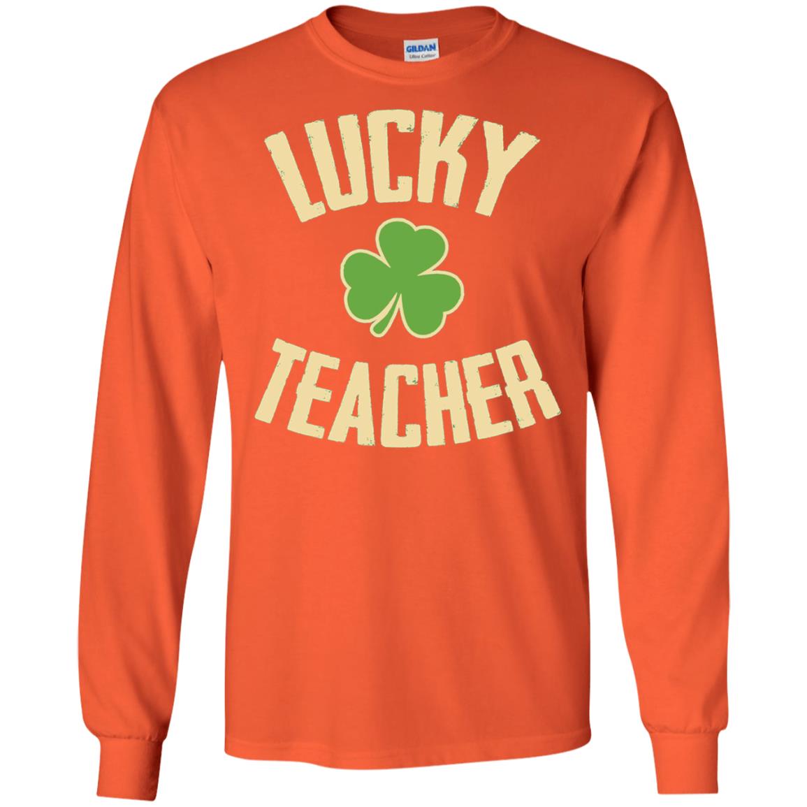 Lucky Teacher Shirt St. Patrick_s Day T-shirt Orange
