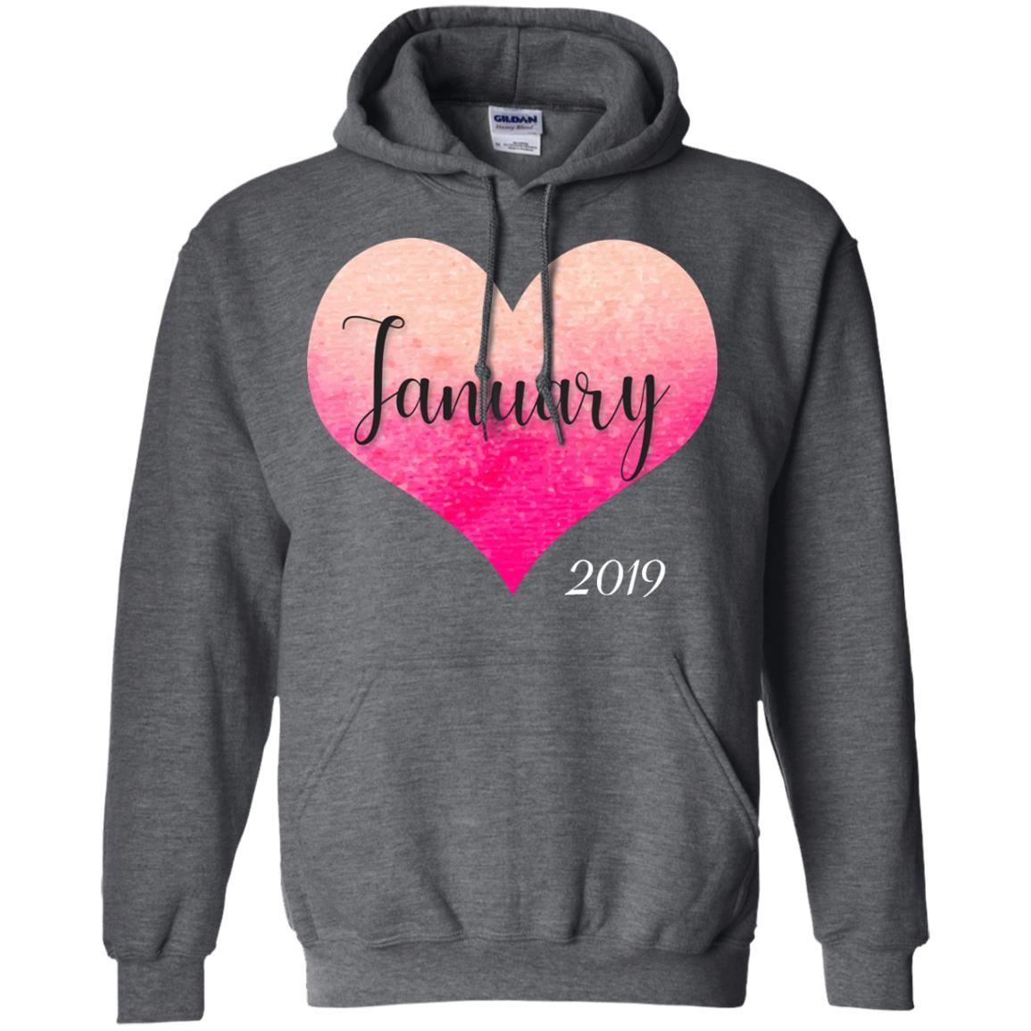 Pregnancy Reveal Announcement Party January 2019 Shirt Dark Heather