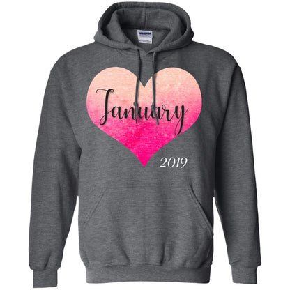 Pregnancy Reveal Announcement Party January 2019 Shirt Dark Heather
