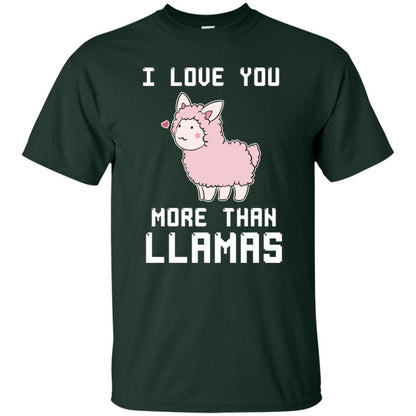 I Love You More Than Llamas Valentines Day Shirt Forest