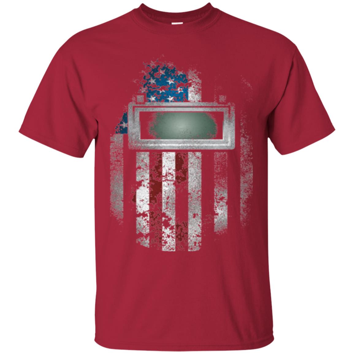 Welder Gift Shirt American Welding Hood Gift T-shirt Cardinal