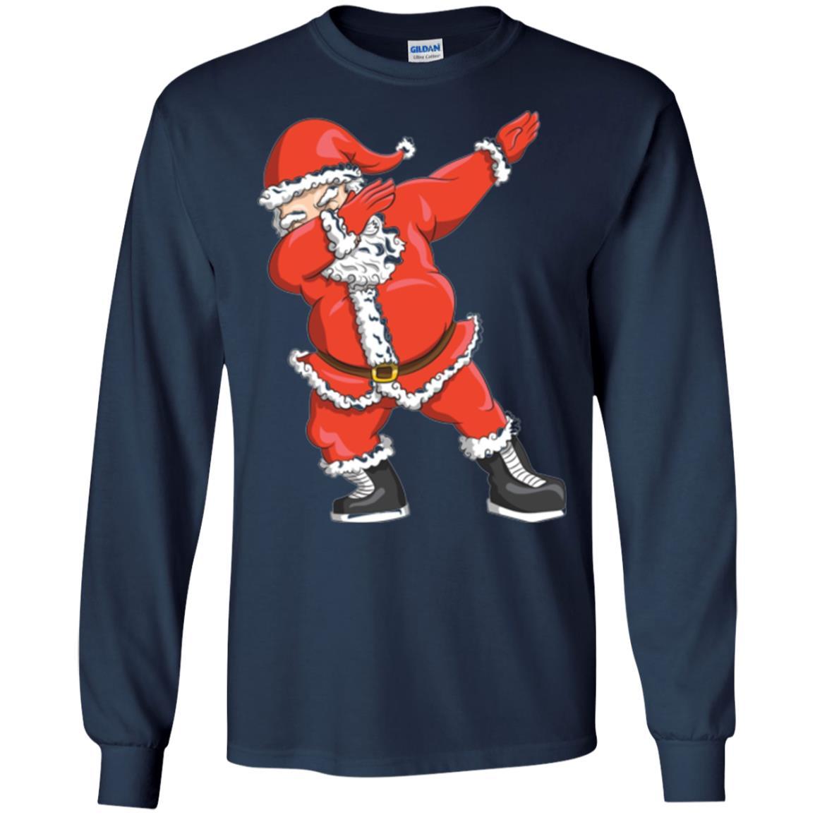 Funny Christmas T-shirt Dabbing Santa Claus Navy