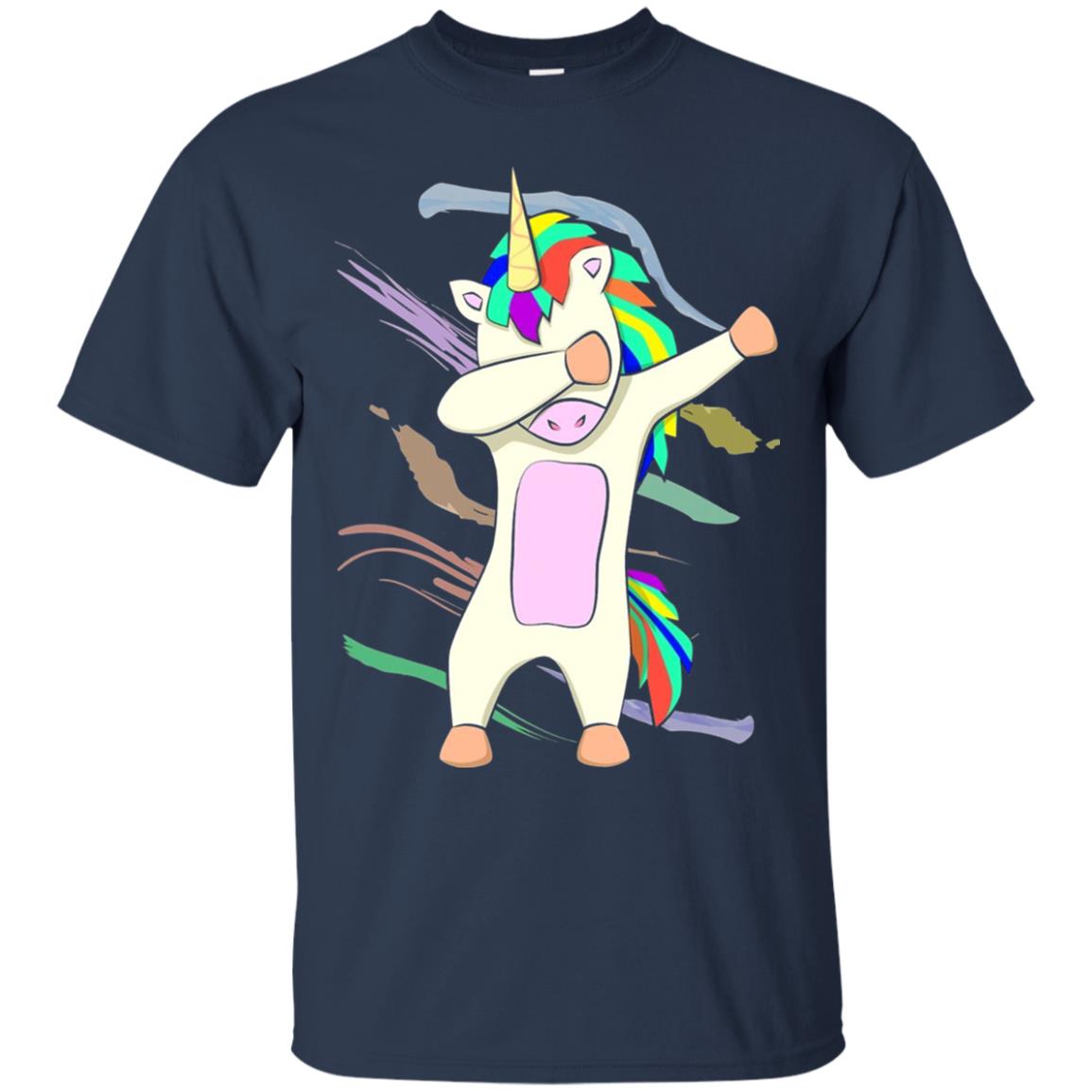 Magical Dabbing Unicorn Funny T-shirt Navy