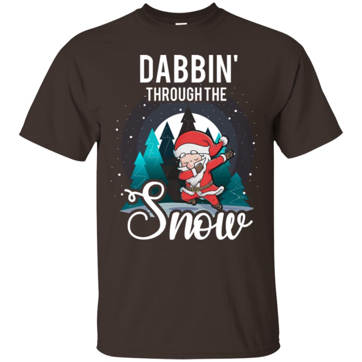 Christmas T-shirt Santa Claus Dabbing Through The Snow Dark Chocolate