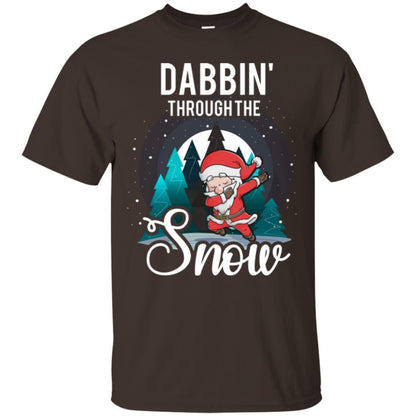 Christmas T-shirt Santa Claus Dabbing Through The Snow Dark Chocolate
