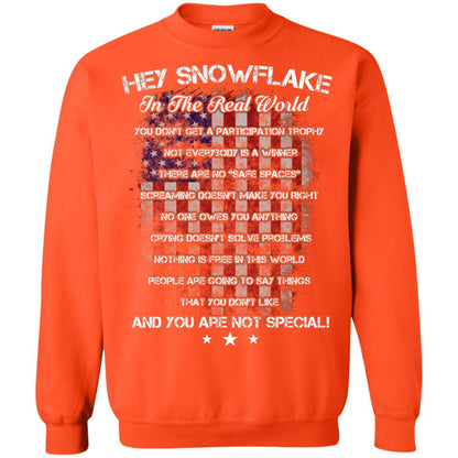 Hey Snowflake In The Real World You Don't Get A Participation Trophy Military T-shirt Orange