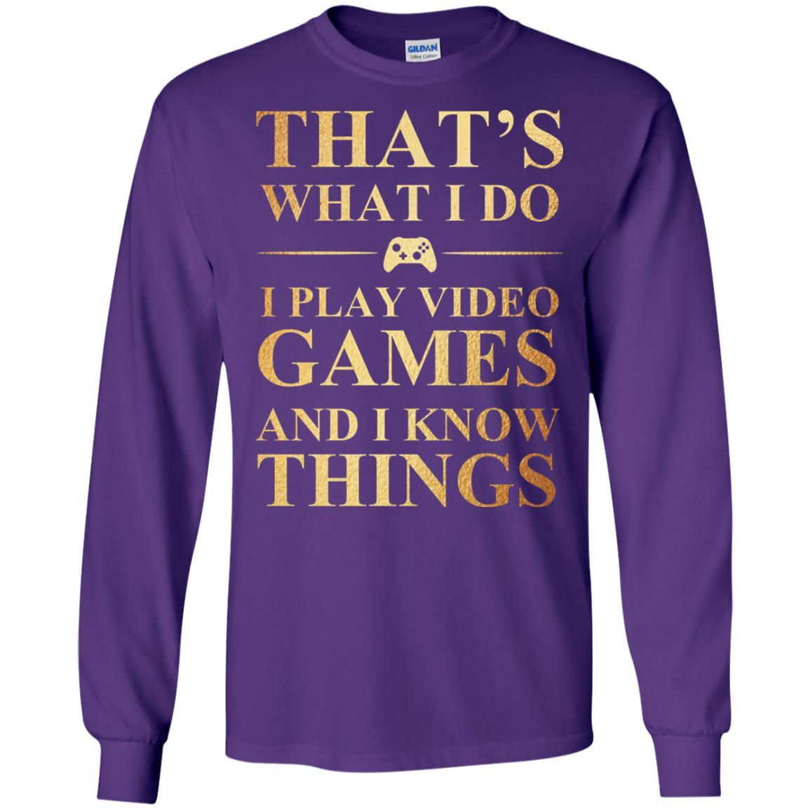 Gamer T-shirt That's What I Do I Play Video Games Purple