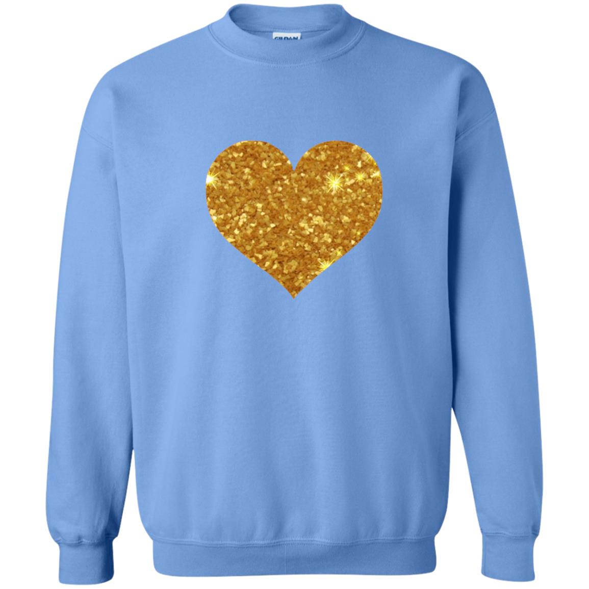 Valentine_s Day T-shirt Gold Heart Carolina Blue