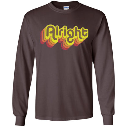Alright Alright Shirt Funny Retro 70s Dark Chocolate
