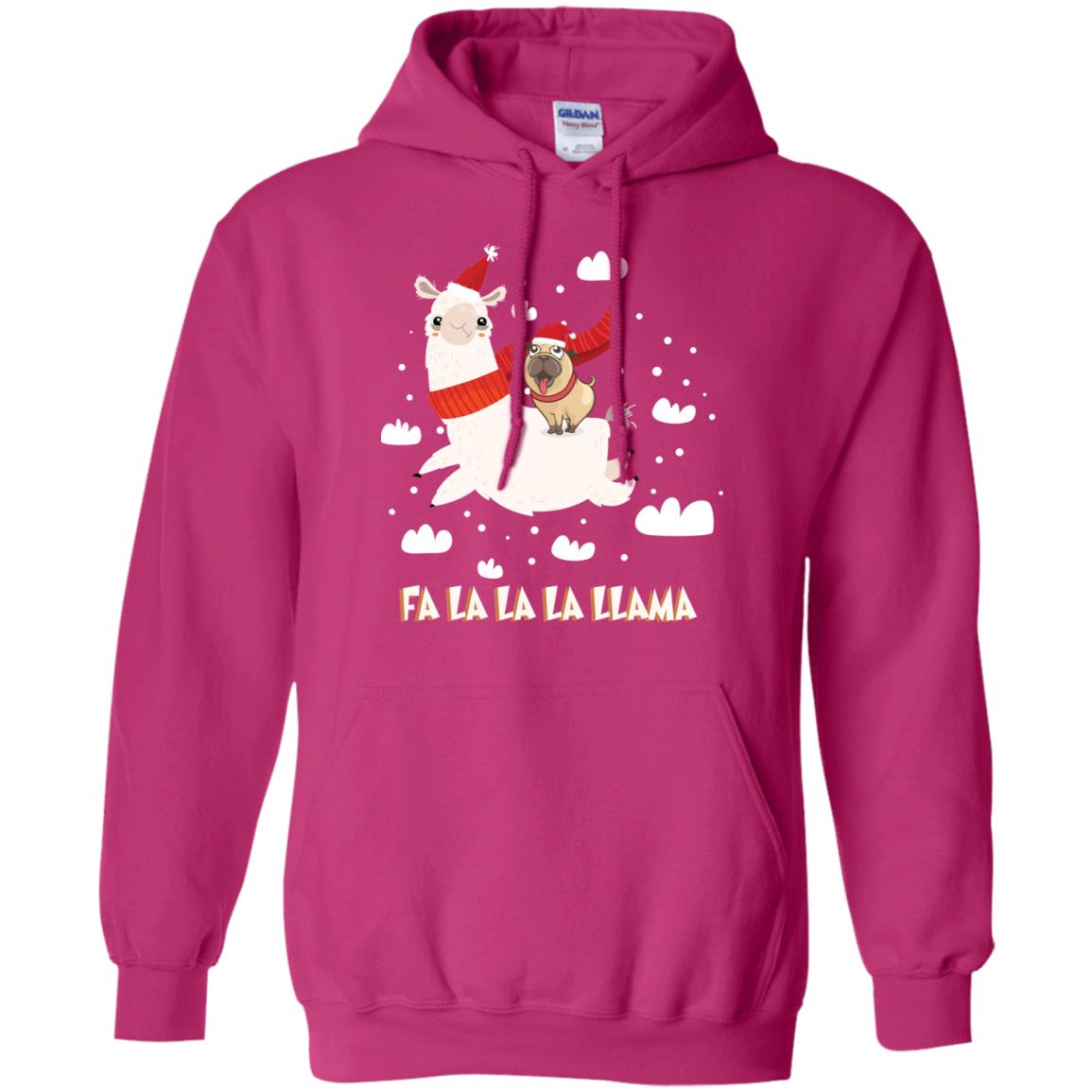 Fa La La La Llama With Pug X-mas Gift Shirt Heliconia