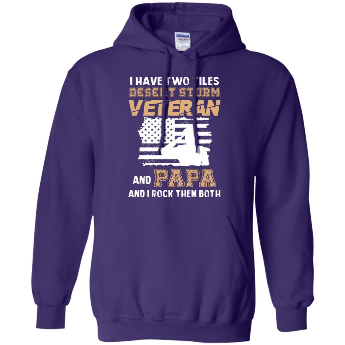 Veteran And Papa And I Rock Them Both Veteran Papa Shirt Purple