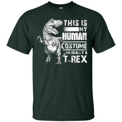 Dinosaus T-shirt This Is My Human Costume Shirt Human Forest Green
