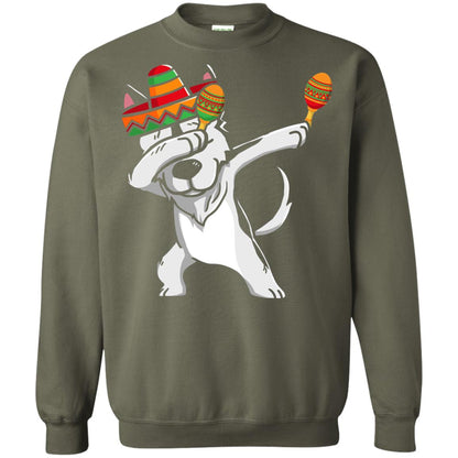 Dabbing Husky Funny Cinco De Mayo T-shirt Military Green