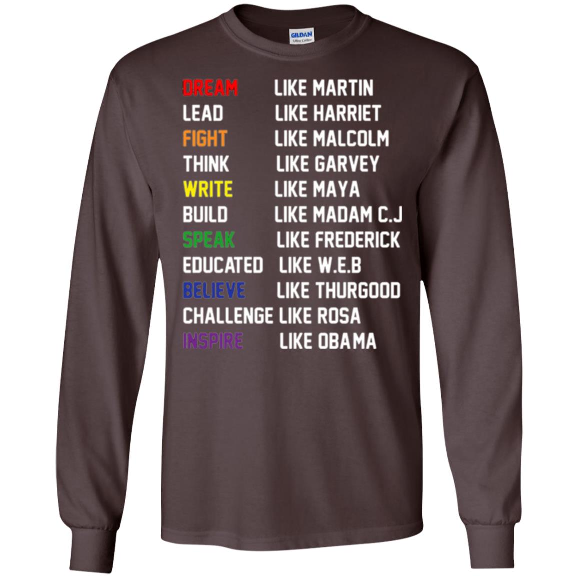 Dream Like Martin Inspire Like Obama T-shirt Dark Chocolate