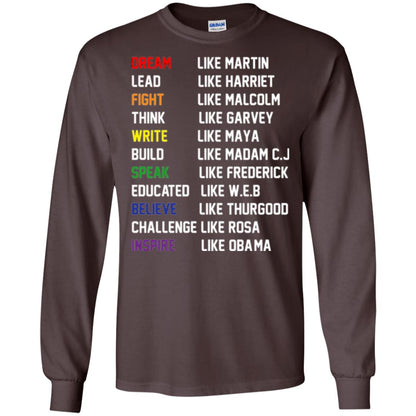Dream Like Martin Inspire Like Obama T-shirt Dark Chocolate