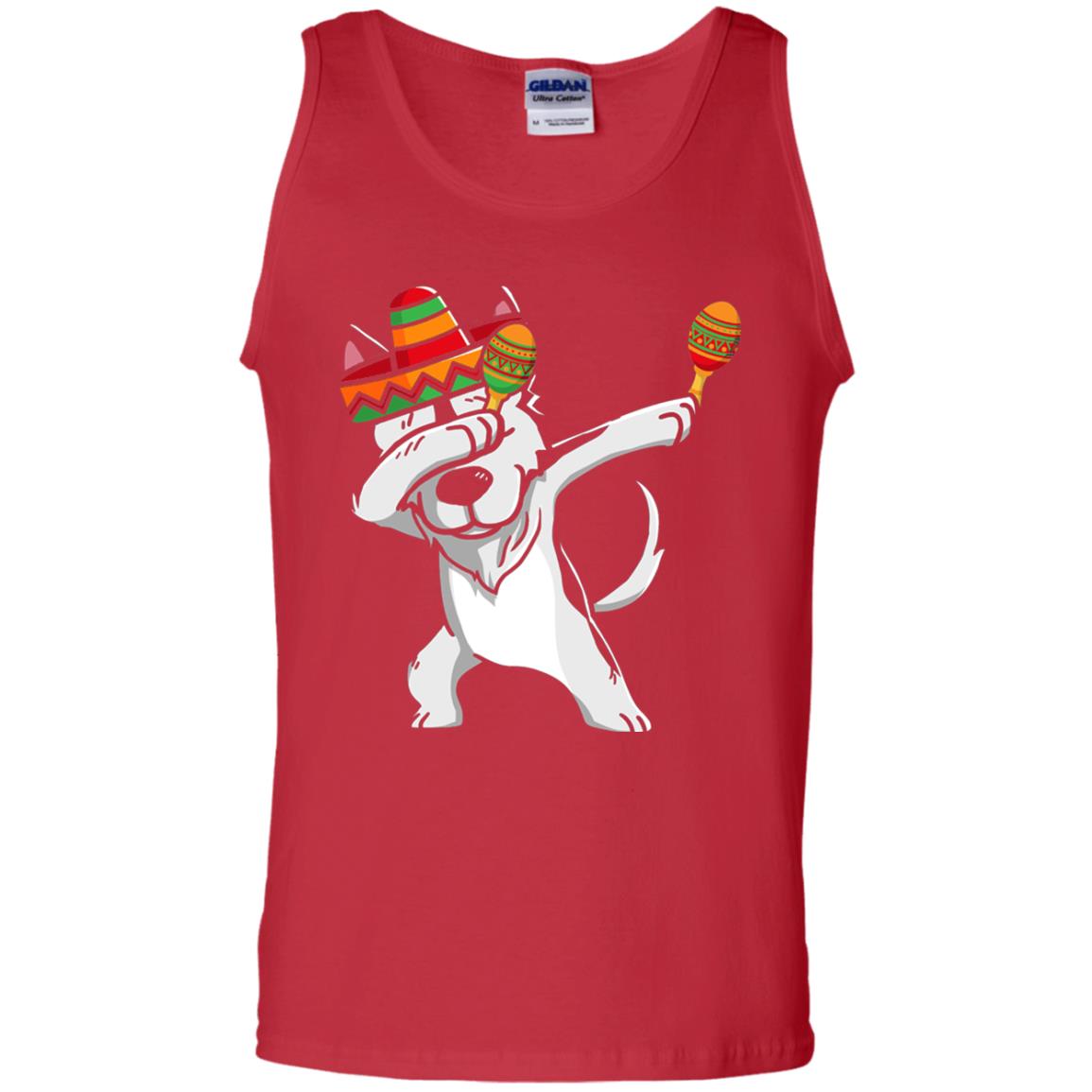 Dabbing Husky Funny Cinco De Mayo T-shirt Red