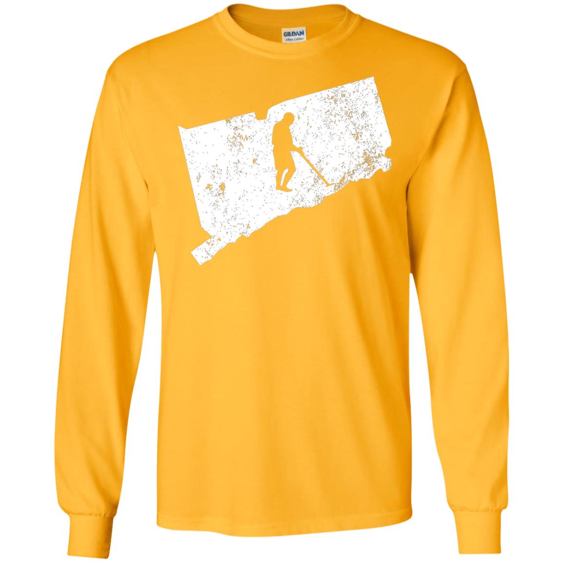 Connecticut Metal Detector Shirt Geocaching Swag Gold