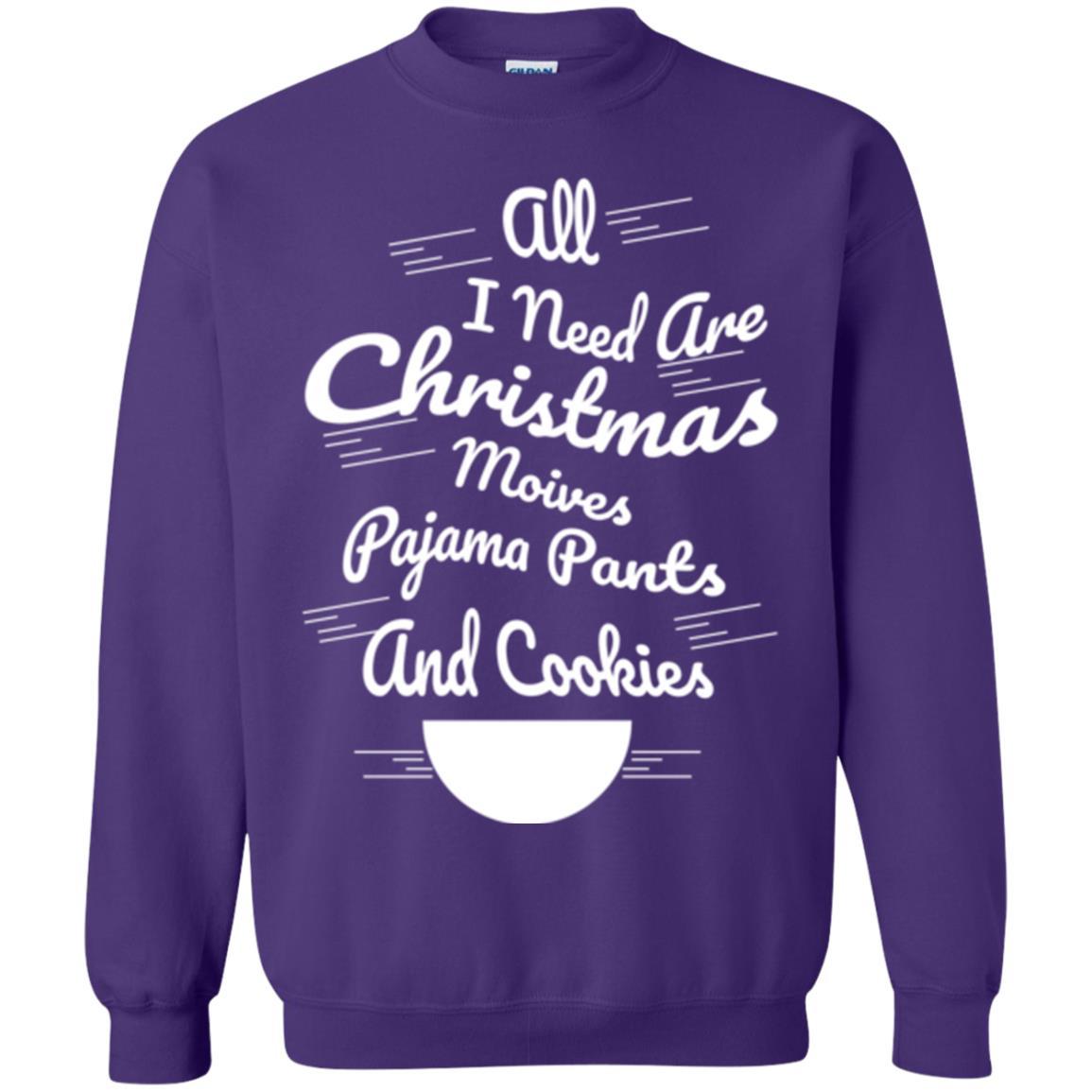 Christmas T-shirt All I Need Are Christmas Movies Pajama Pants Purple