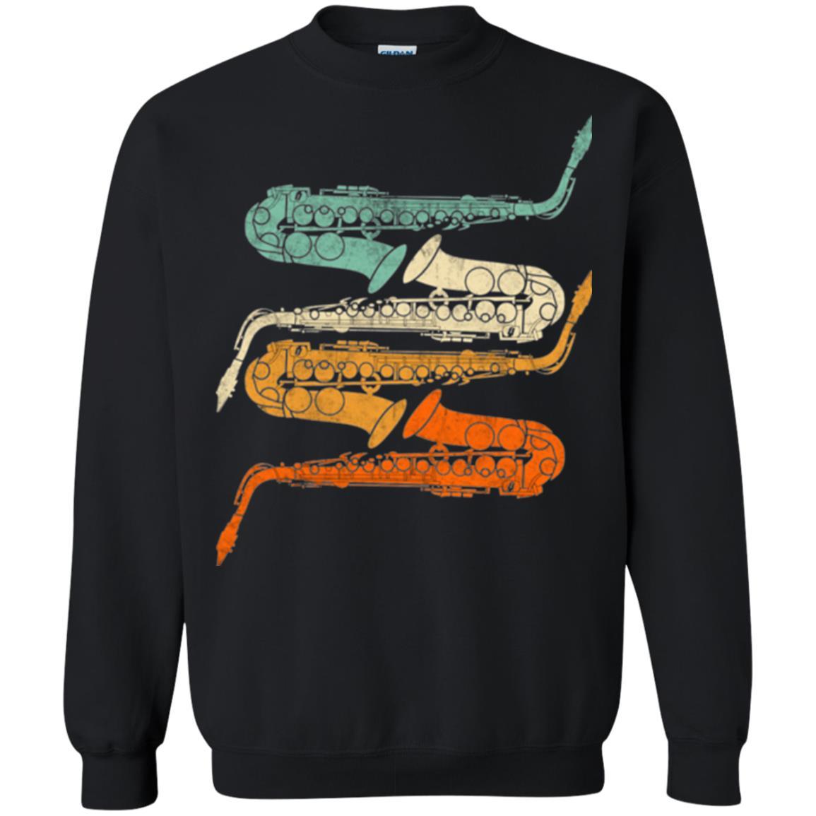 Saxophonist T-shirt Vintage Retro 70s Saxophone Black
