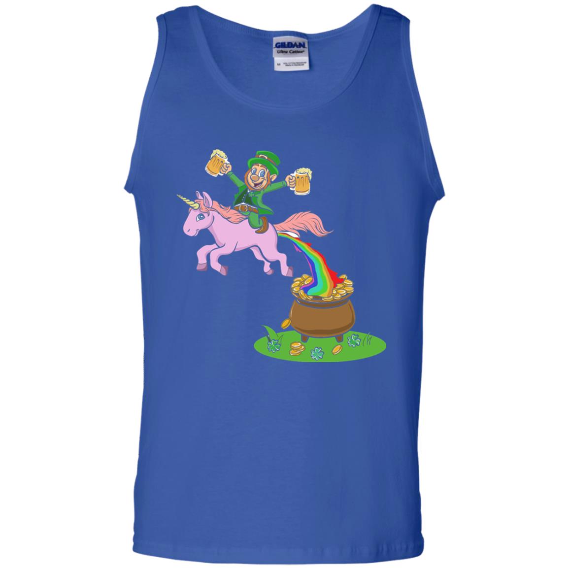 Leprechaun Riding A Unicorn Funny St Patricks Day T-shirt Royal