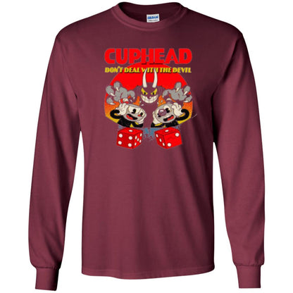 Cuphead And Mugman Devil_s Dice Video Game Graphic T-shirt Maroon