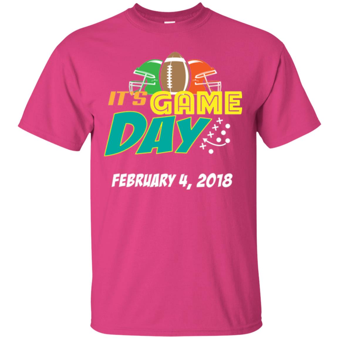 Football Lover T-shirt It_s Game Day February 4 2018 T-shirt Heliconia