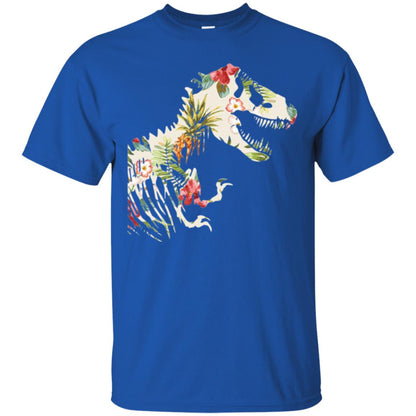 Dinosaur T-shirt Floral Tropical Hawaiian Pattern T Rex Royal