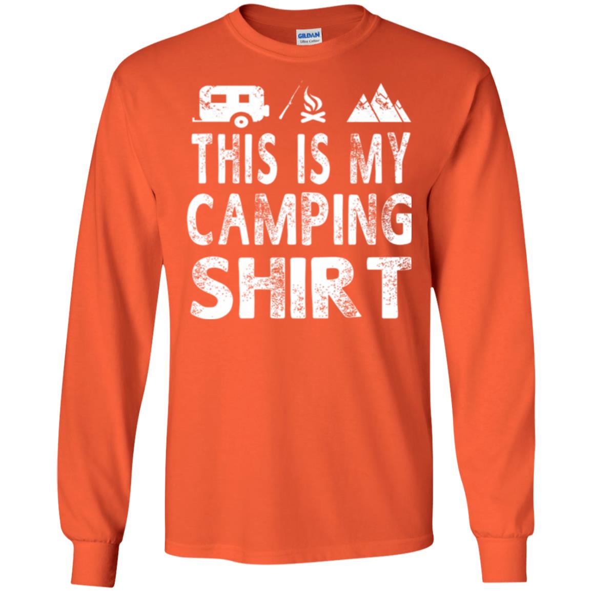 Funny Camper Gift T-shirt This Is My Camping Shirt Orange