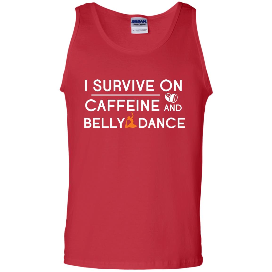 Belly Dancing Lover T-shirt I Survive On Caffeine And Belly Dance Red