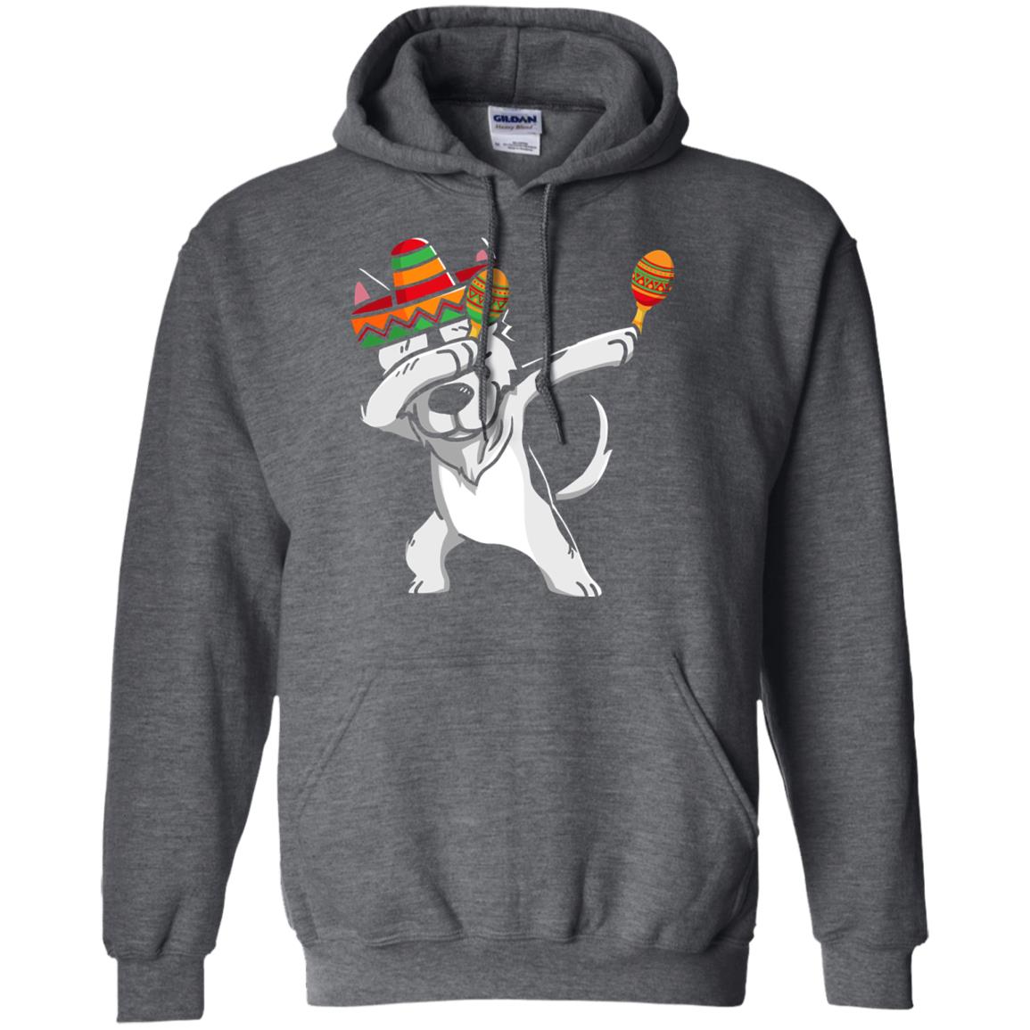 Dabbing Husky Funny Cinco De Mayo T-shirt Dark Heather