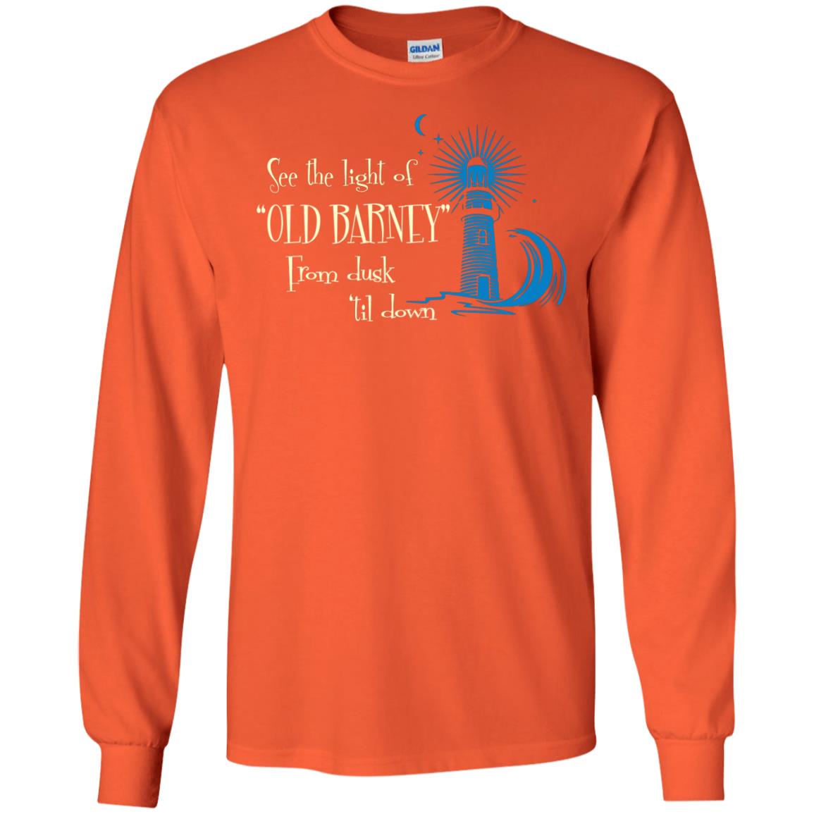 Lighthouse T-shirt See The Light Of Old Barney From Dusk Til Down Orange