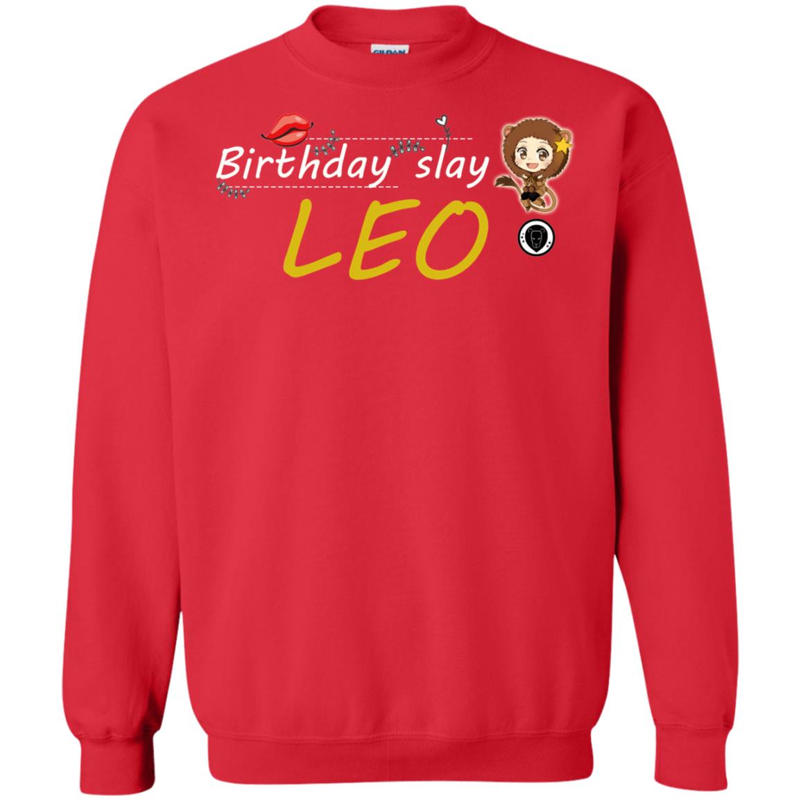 Cute Leo Girl Birthday Lip Slay T-shirt Red