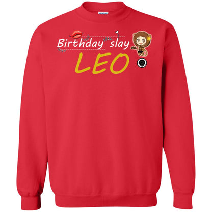 Cute Leo Girl Birthday Lip Slay T-shirt Red