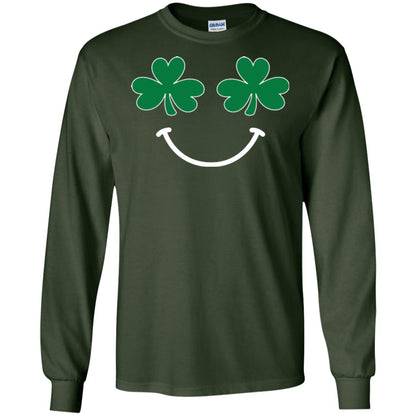 Saint Patrick's Day T-shirt Smiling Shamrocks Forest Green
