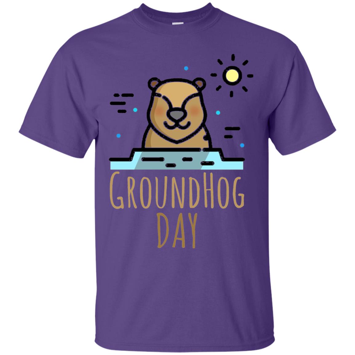 Happy Groundhog Day T-shirt Feb 2nd Purple