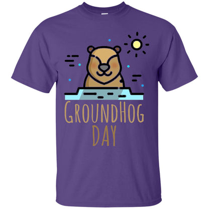 Happy Groundhog Day T-shirt Feb 2nd Purple