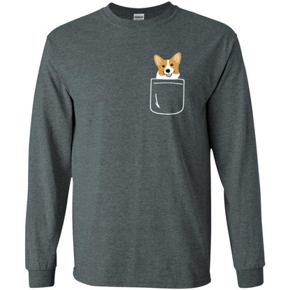 Puppy Dog Lover T-shirt Corgi In Your Front Pocket Dark Heather